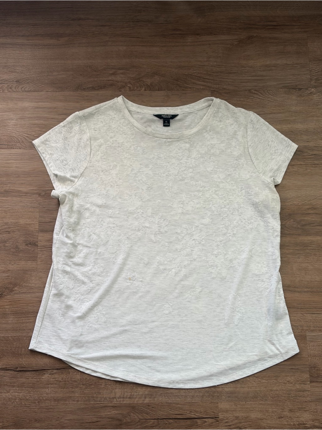 Simply Vera Vera Wang Textured Burnout Short Sleeve Tee